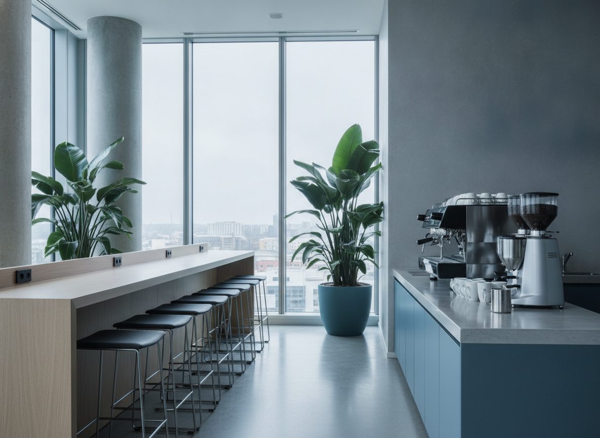 The breakout and coffee area