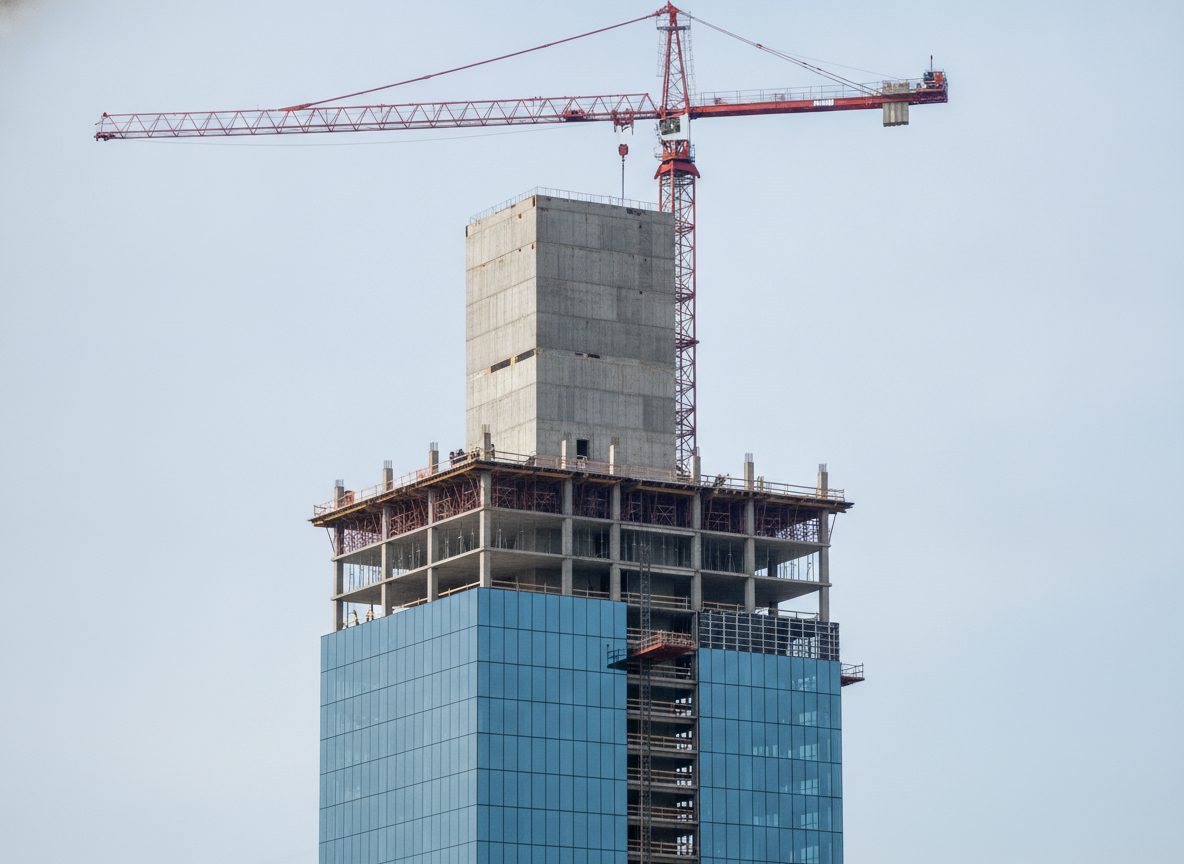 A high-rise building under construction